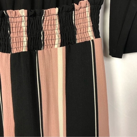 Chetta B Black & Pink Stripe Wide Leg Long Sleeve Jumpsuit XS - Picture 4 of 6